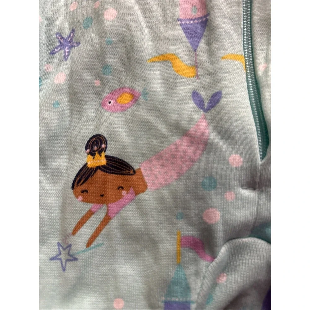 The Children's Place Mermaid Snug‎ Fit Cotton 1 Piece Pajamas 0-3 Mos NWT 2-Pk
